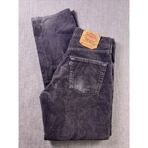 Vintage Levi's 505 Corduroy Pants Men's 31x30 Black Distressed 90's Straight